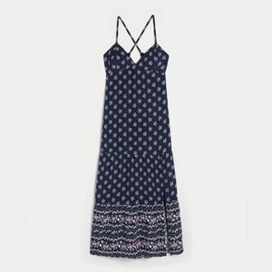 Hollister open back Floral Navy Maxi Dress